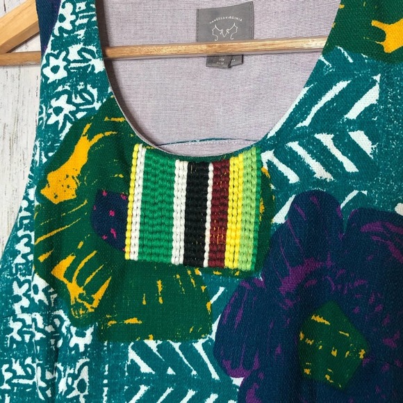 Anthro Vanessa Virginia graphic Hibiscus shift - Picture 6 of 8